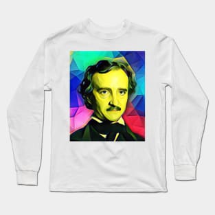 Edgar Allan Poe Colourful Portrait | Edgar Allan Poe Artwork 6 Long Sleeve T-Shirt